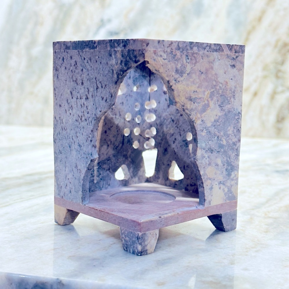 Rare- Hand Curved Soapstone Elephant Essential Oil Burner Diffuser